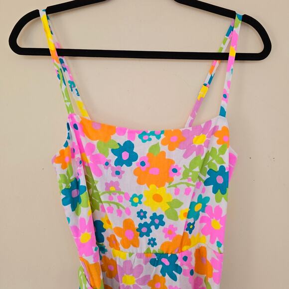 New Show Me Your Mumu Amalfi Coast Midi Dress Floral Linen Petal Women's Size L - Picture 9 of 12